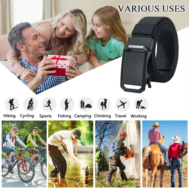 Newest Automatic Buckle Belt Canvas Tactical Waist Belt Durable Casual Outdoor Hunting Golf Adventure Training Pant Belt for Man