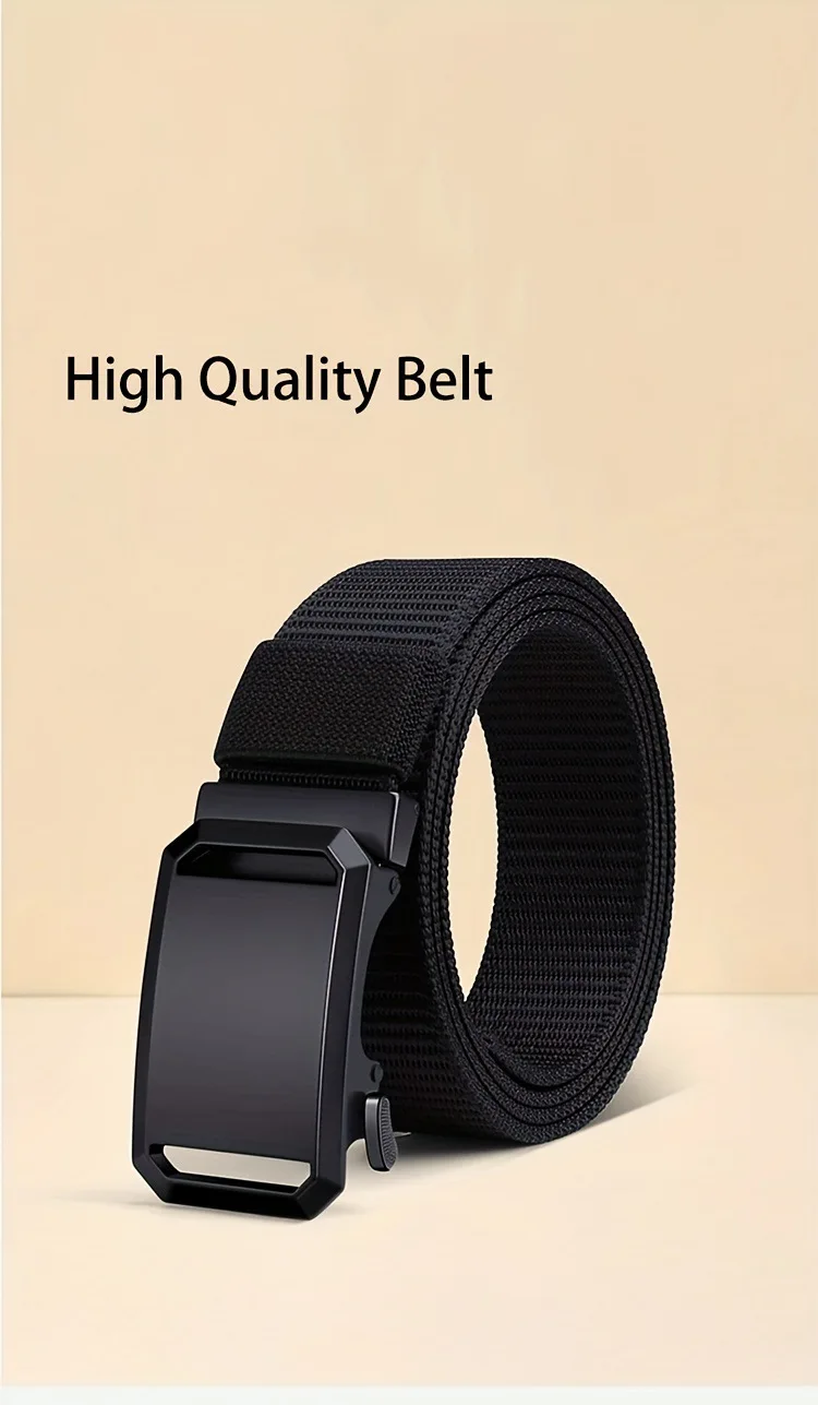 Newest Automatic Buckle Belt Canvas Tactical Waist Belt Durable Casual Outdoor Hunting Golf Adventure Training Pant Belt for Man
