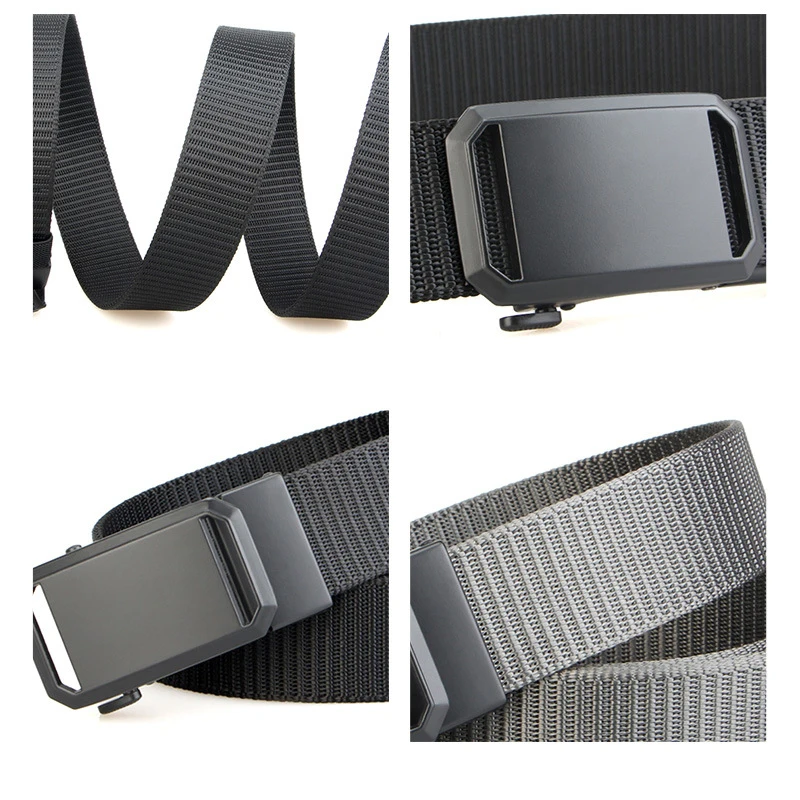 Newest Automatic Buckle Belt Canvas Tactical Waist Belt Durable Casual Outdoor Hunting Golf Adventure Training Pant Belt for Man