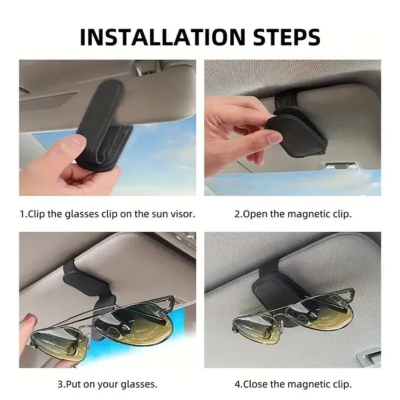 Car Sun Visor Glasses Case Holder Sunglasses Clip Ticket Card Clip Multifunction Portable Clip Auto Interior Accessories