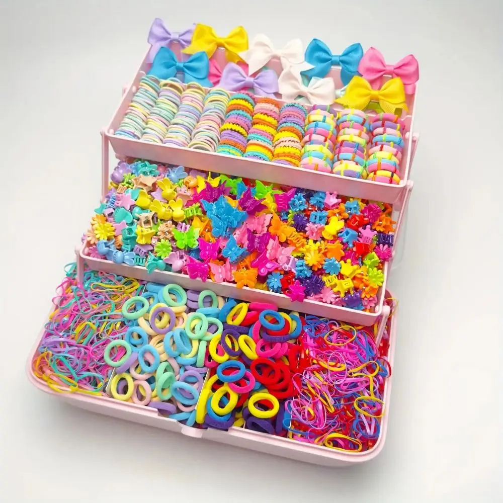 Flower High Elastic Hair Accessories Set No Hurt Hair Colorful Girls Hair Bands Hair Ties Girls Children