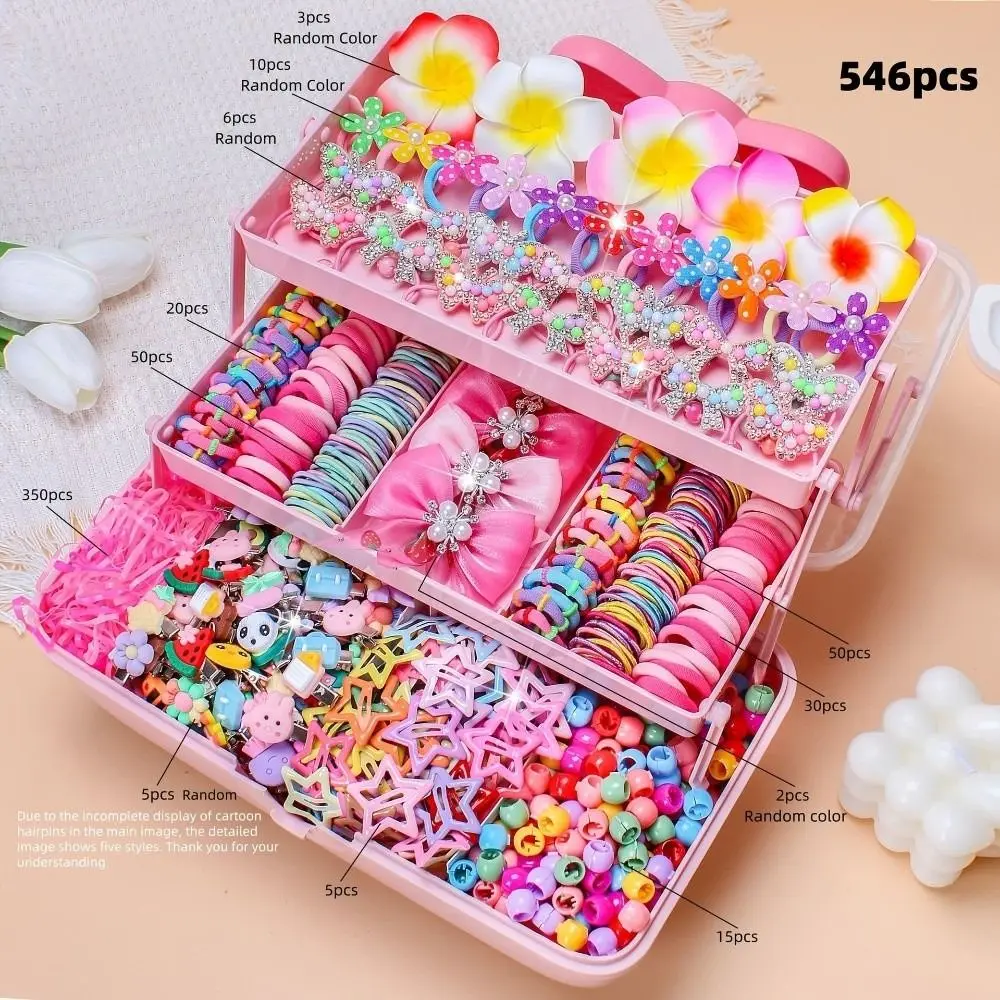 Flower High Elastic Hair Accessories Set No Hurt Hair Colorful Girls Hair Bands Hair Ties Girls Children