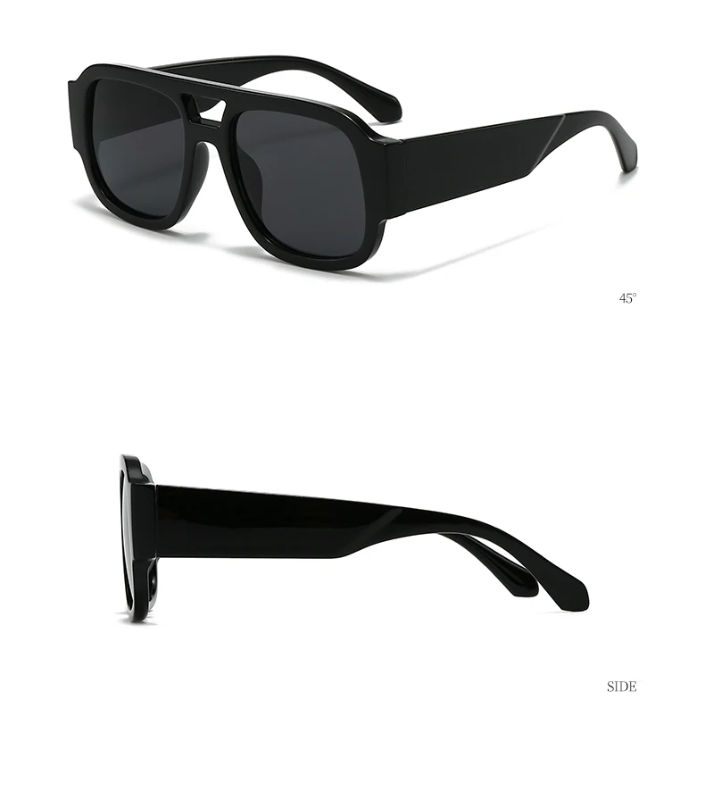 Protective Glasses 1/4 Sets Large Frame Double Bridges Square Sun Glasses Women Candy Color Men Eyeglasses Outdoor Sports Shades