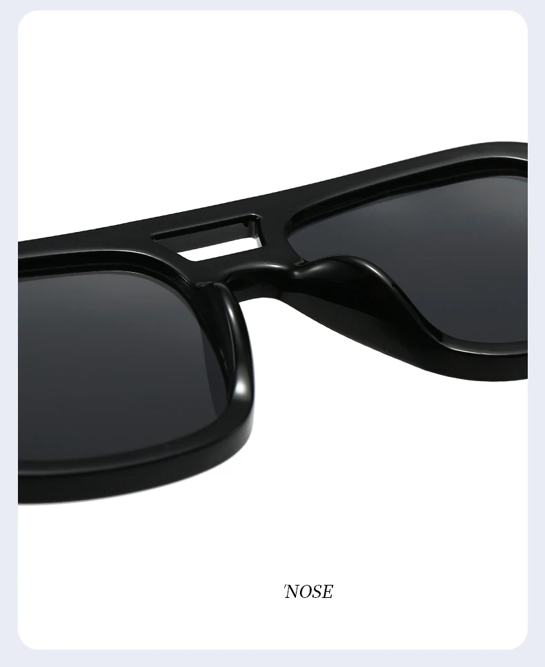 Protective Glasses 1/4 Sets Large Frame Double Bridges Square Sun Glasses Women Candy Color Men Eyeglasses Outdoor Sports Shades
