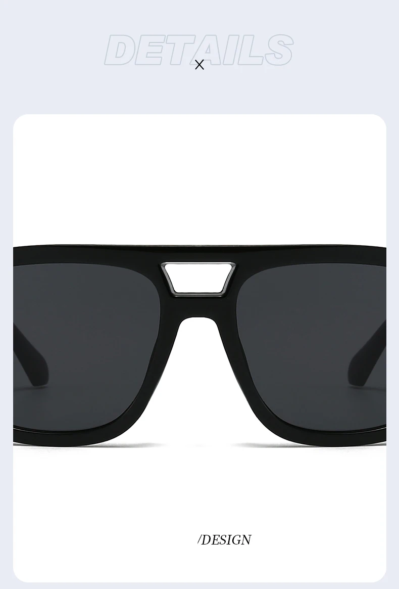 Protective Glasses 1/4 Sets Large Frame Double Bridges Square Sun Glasses Women Candy Color Men Eyeglasses Outdoor Sports Shades