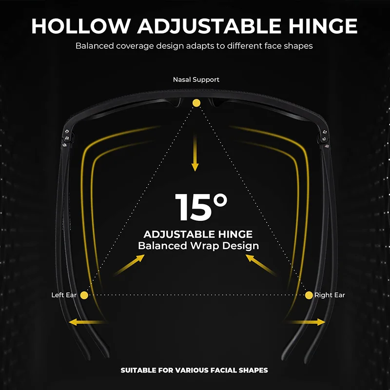 Premium Square Polarized Sunglasses - Spring Hinge Design, Comfort Fit for Cycling, Fishing, Beach & Daily Wear