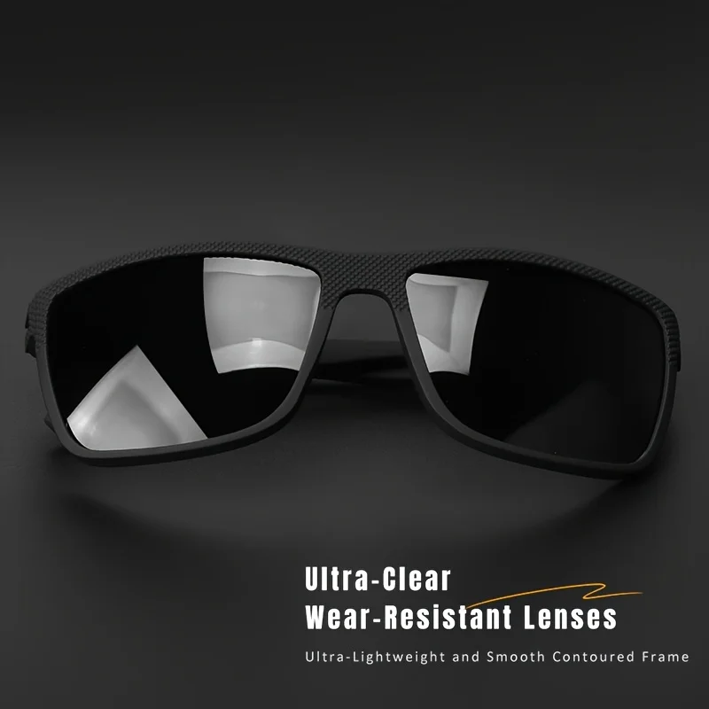 Premium Square Polarized Sunglasses - Spring Hinge Design, Comfort Fit for Cycling, Fishing, Beach & Daily Wear