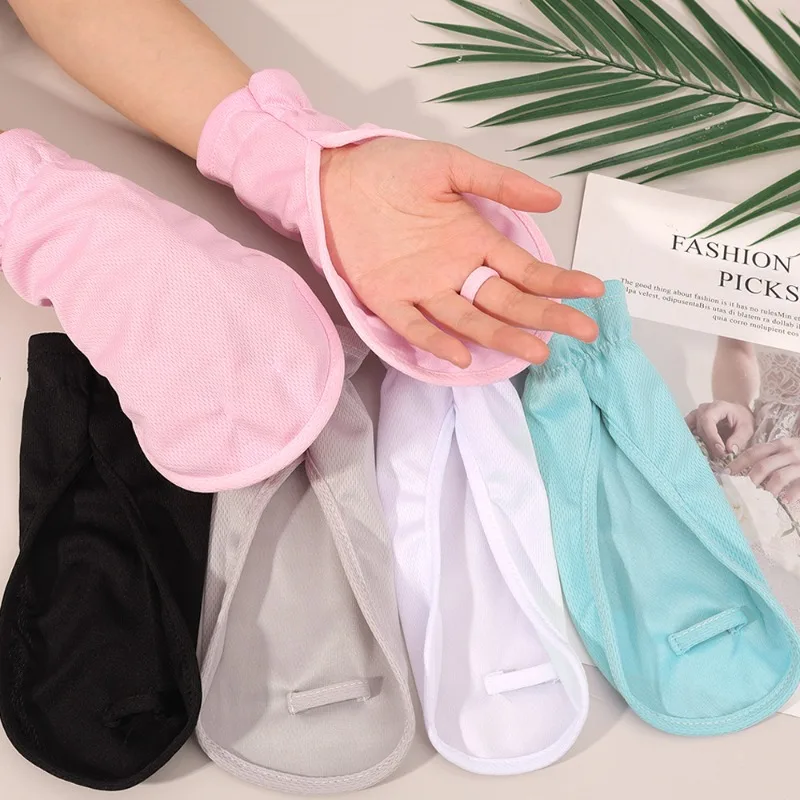 Summer Anti-sunburn Gloves Ice Outdoor Breathable Thin UV Protection Sunscreen Lady Cover Finger Gloves Cycling Sleeve Mitten