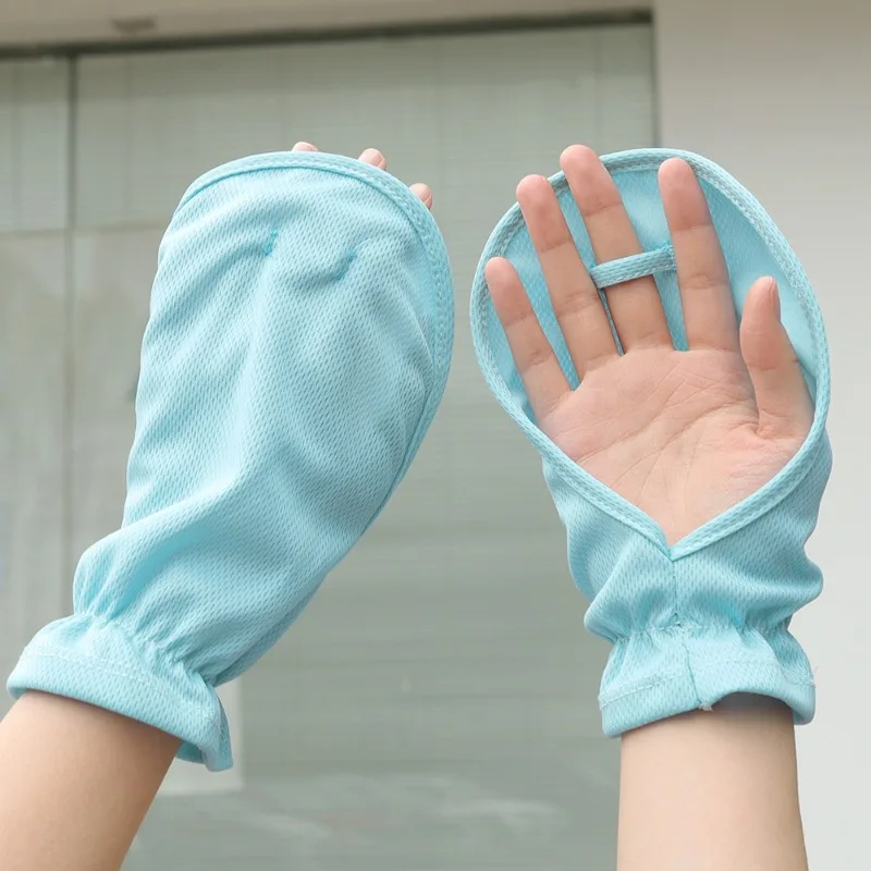 Summer Anti-sunburn Gloves Ice Outdoor Breathable Thin UV Protection Sunscreen Lady Cover Finger Gloves Cycling Sleeve Mitten