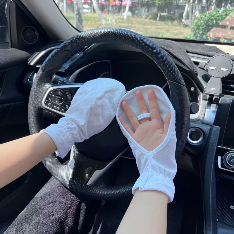 Summer Anti-sunburn Gloves Ice Outdoor Breathable Thin UV Protection Sunscreen Lady Cover Finger Gloves Cycling Sleeve Mitten
