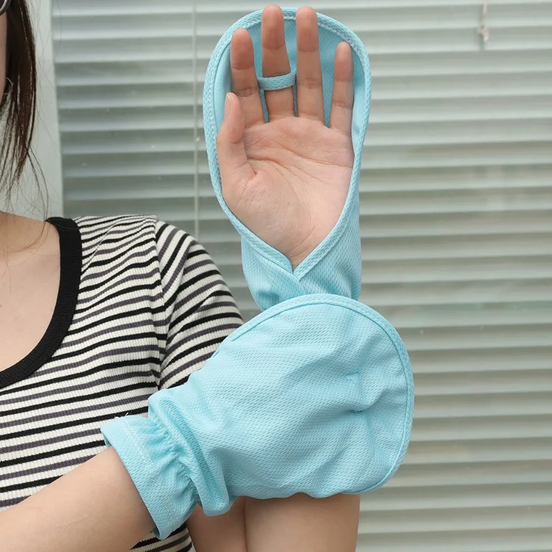 Summer Anti-sunburn Gloves Ice Outdoor Breathable Thin UV Protection Sunscreen Lady Cover Finger Gloves Cycling Sleeve Mitten