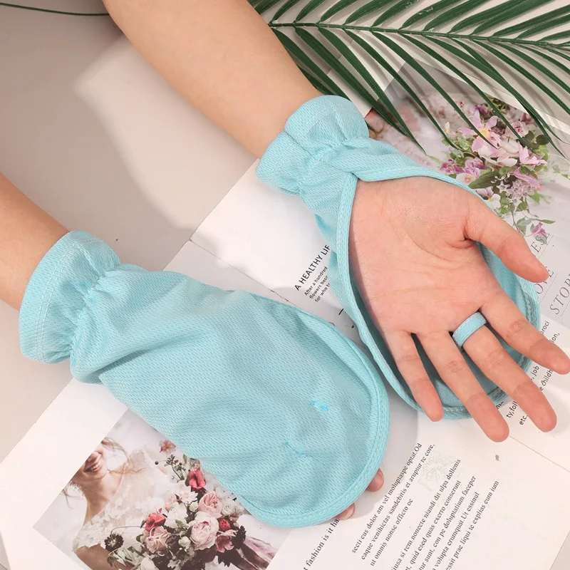Summer Anti-sunburn Gloves Ice Outdoor Breathable Thin UV Protection Sunscreen Lady Cover Finger Gloves Cycling Sleeve Mitten