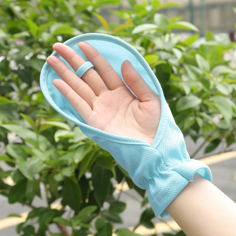 Summer Anti-sunburn Gloves Ice Outdoor Breathable Thin UV Protection Sunscreen Lady Cover Finger Gloves Cycling Sleeve Mitten