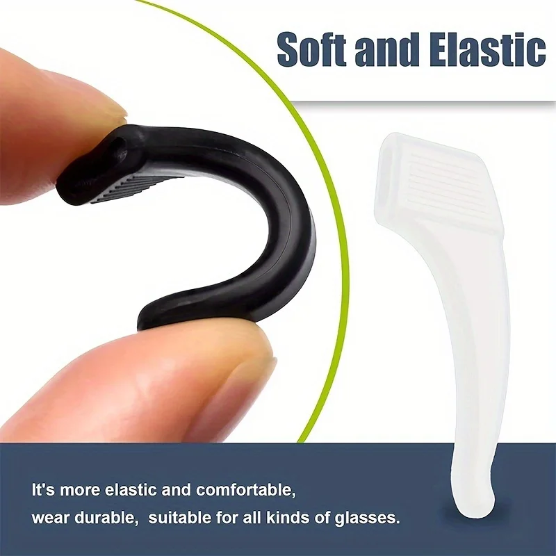 8pcs Silicone Eyeglass Ear Hooks, Anti-Slip Glasses Ear Grips, Universal Eyewear Retainers for Sports, Reading, Prevent Glasses