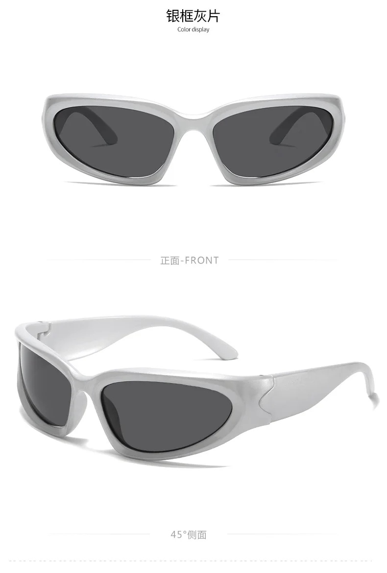 New arrival Popular Women's Sunglasses Punk Sunglasses Unique Oval Sun Glasses Men Goggle Shades Mirror Colorful Y2K Eyewear