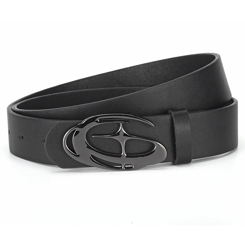 Men's Unique Design Smooth Buckle Belt Fashionable Trendy Casual Pants Accessories Simple Men's Birthday Gifts