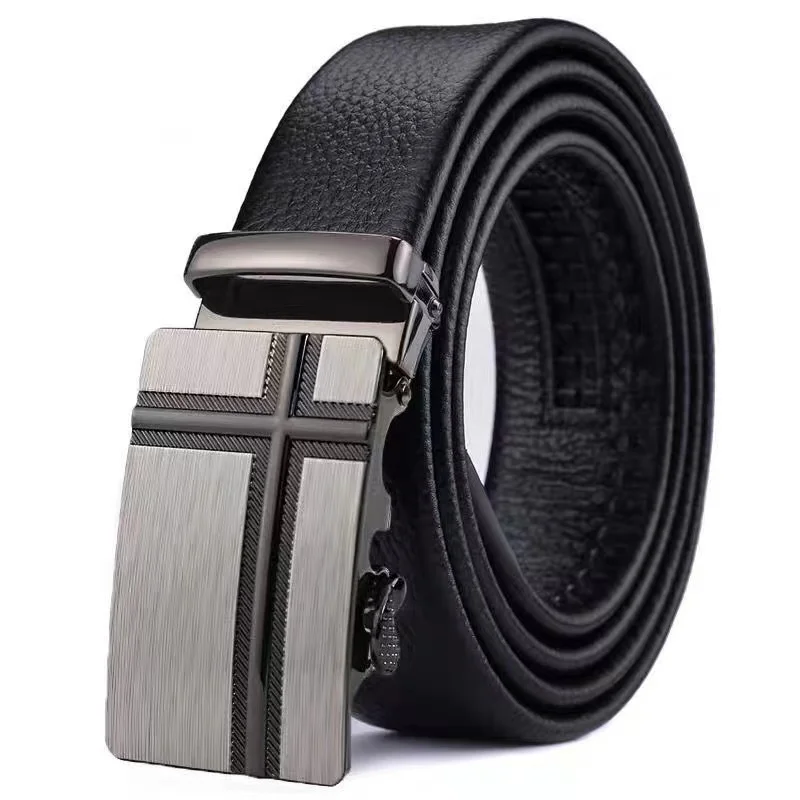 Fashion Business Men's Belt Genuine Luxury Brand Belt Metal Buckle Belt High-Quality PU Leather Soft Belt With Cargo Pants Jeans