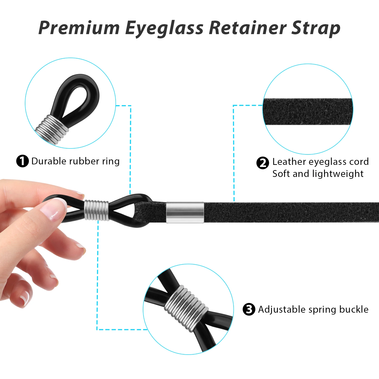 Solid Color Anti-lost Eyeglass Lanyard Suede Cloth Rope Adjustable Glasses Strap Unisex Anti-Slip Anti-Lost Glass