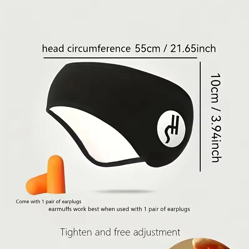 Soft Adjustable Sleep Mask with Ear Covers Noise Cancelling Eye & Ear Protection for Travel Snoring Lightweight for Home