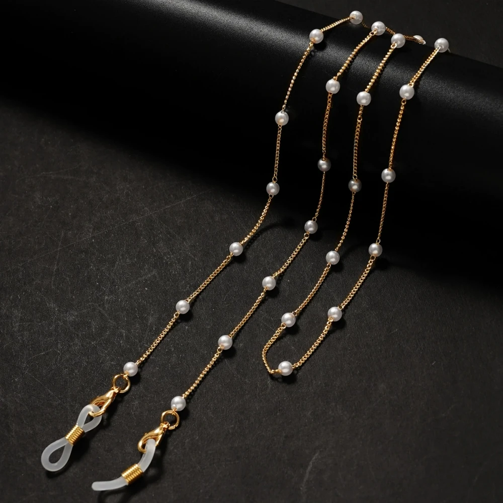 Sunglasses Masking Chains For Women Acrylic Pearl Crystal Eyeglasses Chains Lanyard Glass New Fashion Jewelry Wholesale