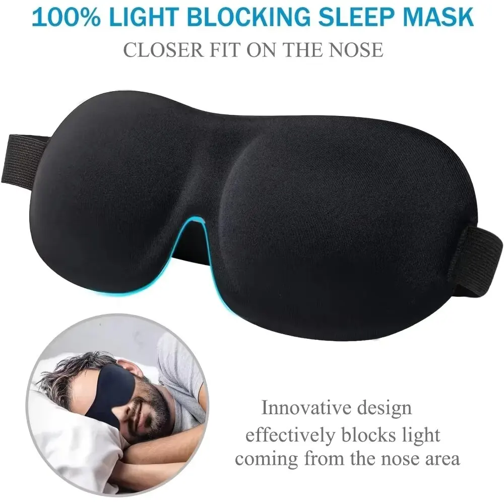 3D Sleep Mask Blindfold Sleeping Aid Soft Memory Foam Eye Mask for Sleeping Travel Blockout Light Slaapmasker Eye Cover