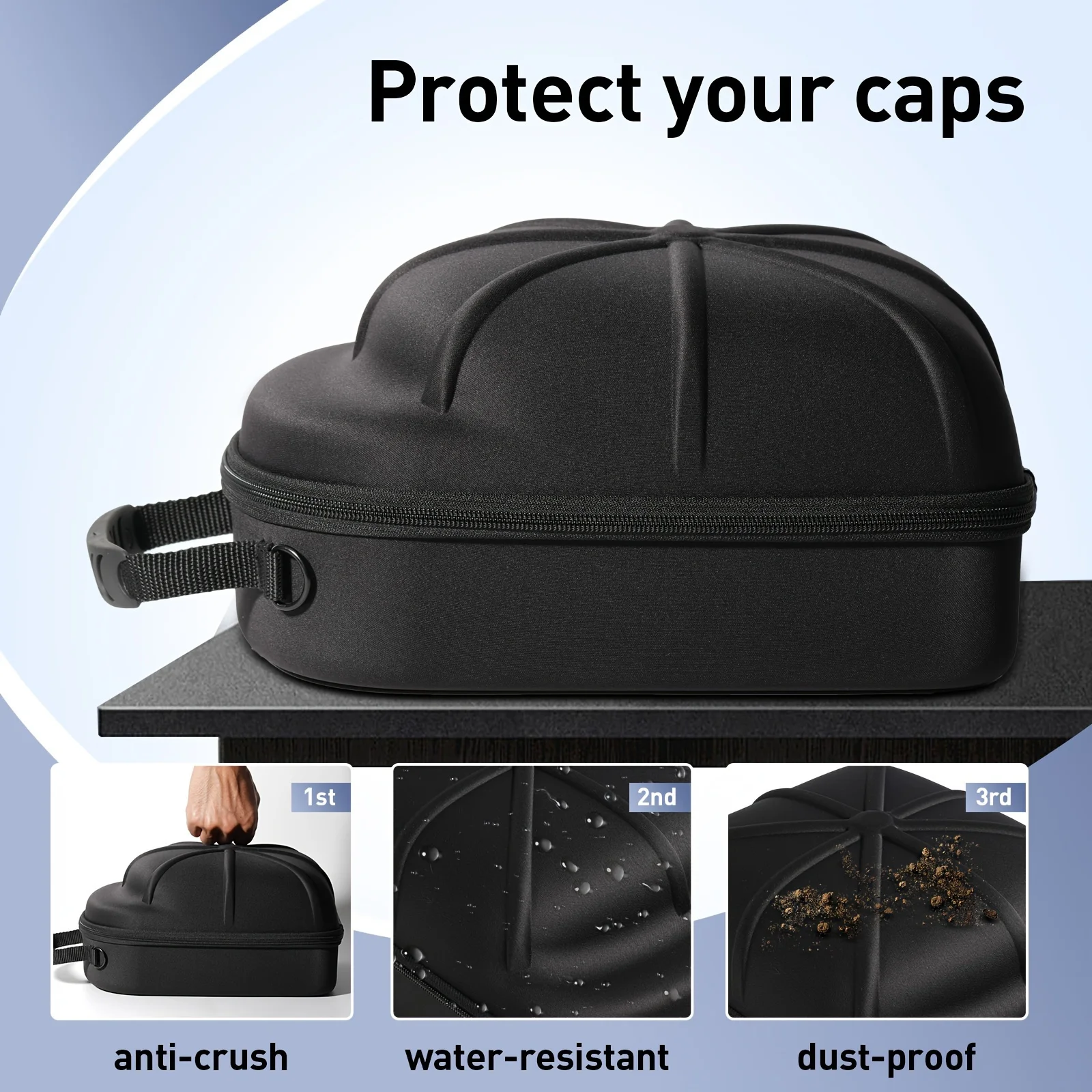 1pc Baseball Hat Travel Bag Baseball Cap Travel Case Storage Carrier Box Display Bag Eva Baseball Cap Carrying Bag
