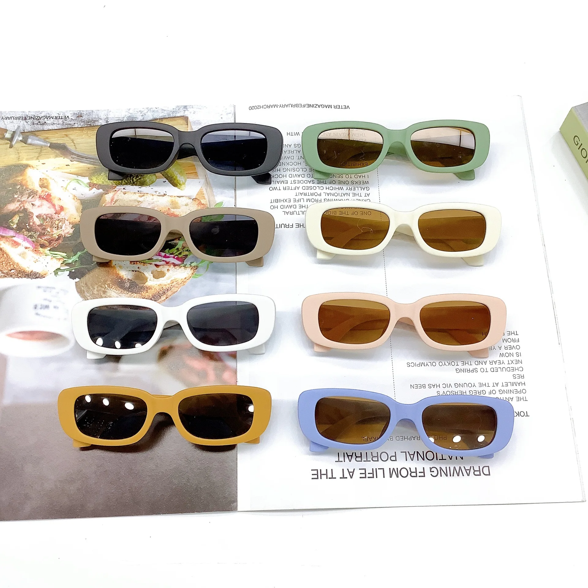 Children Cute Vintage Frosted Rectangle Sunglasses Outdoor Girls Boys Sweet Sun glasses Protection Classic Kids eyewear UV400