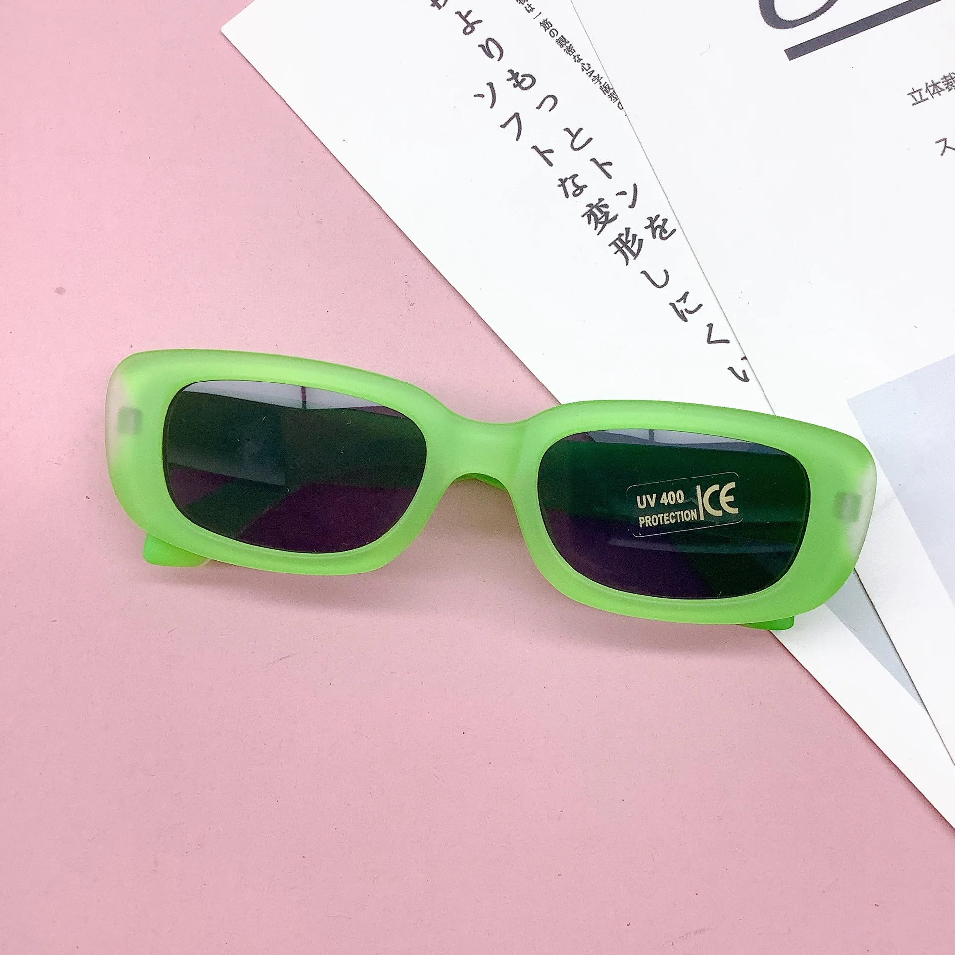 Children Cute Vintage Frosted Rectangle Sunglasses Outdoor Girls Boys Sweet Sun glasses Protection Classic Kids eyewear UV400