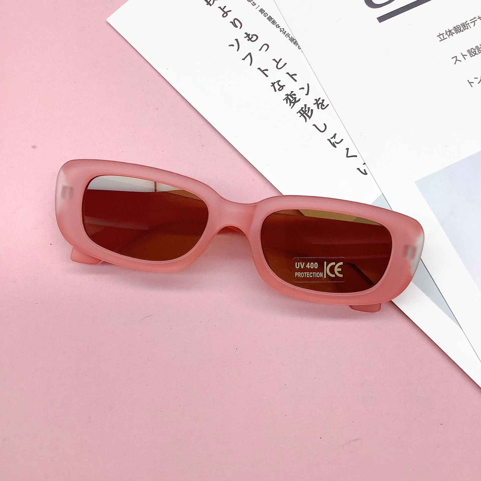 Children Cute Vintage Frosted Rectangle Sunglasses Outdoor Girls Boys Sweet Sun glasses Protection Classic Kids eyewear UV400