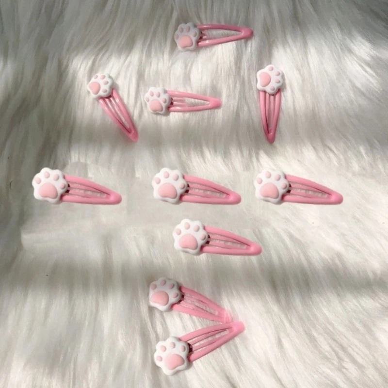 Y2K Cartoon Cat Paw Hair Clip Headwear Travel Hairpins Headdress Hairclip