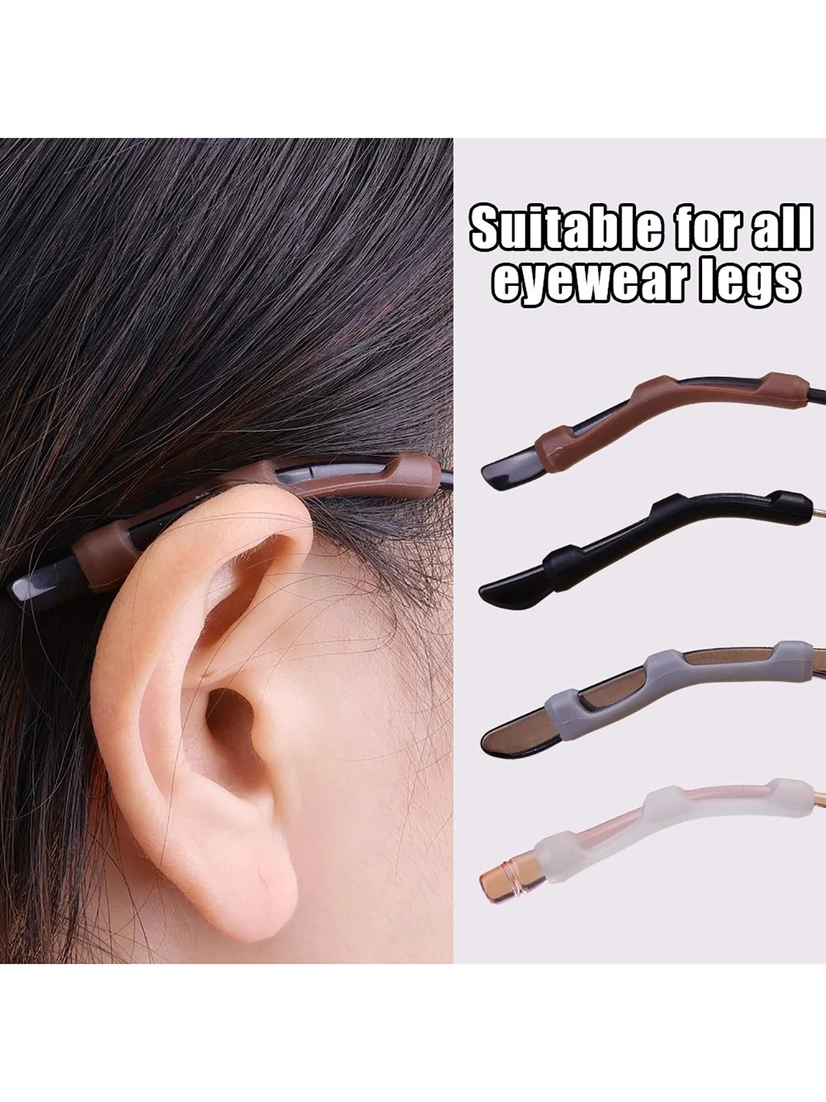 10/20pcs Glasses Anti-slip Silicone Sleeve Eye Frame Leg Drag Fixed Ear Hook Bracket Anti-drop Artifact Glasses Accessories