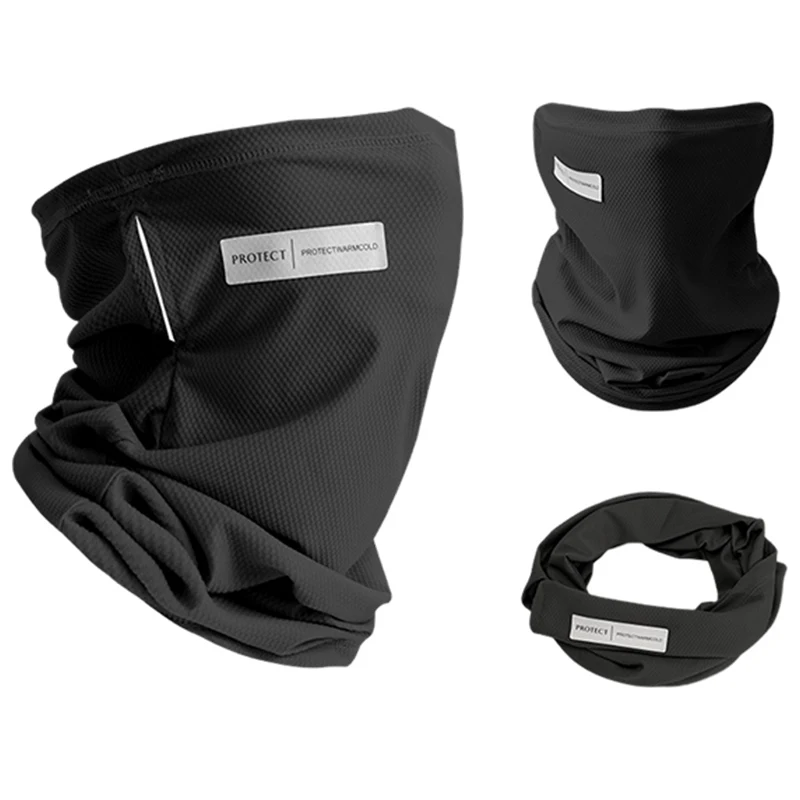 Summer Ice Silk Sunscreen Mask For Men Women Outdoor Cycling Face Cover Solid Color Neck Wrap UV Protection Ear Bandana Scarf