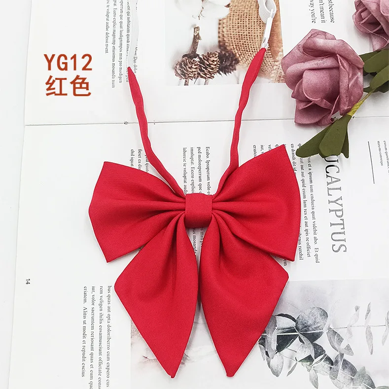 Students Red Solid Bowtie Cotton Bow Tie for Women Uniform Collar Butterfly Cravats Girls Bowties JK Shirt Dress Neck Wear Ties