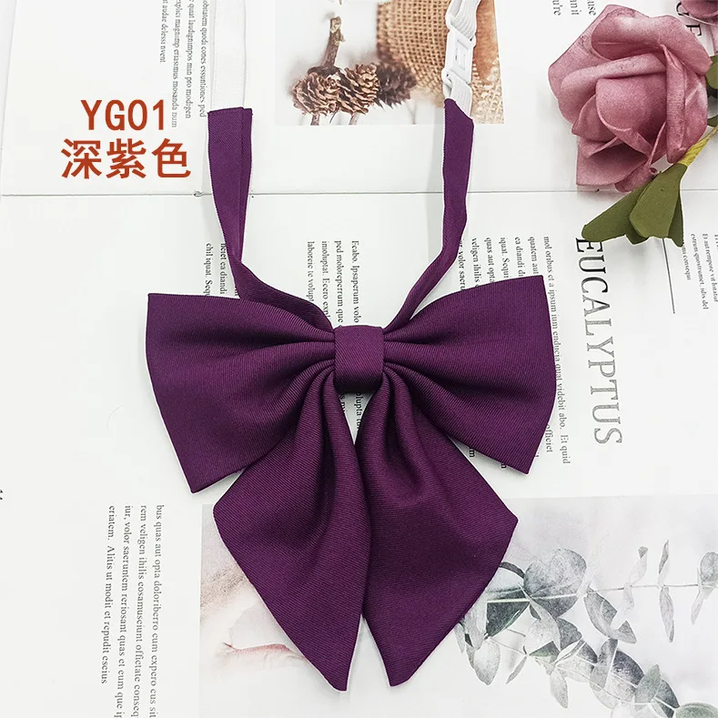 Students Red Solid Bowtie Cotton Bow Tie for Women Uniform Collar Butterfly Cravats Girls Bowties JK Shirt Dress Neck Wear Ties