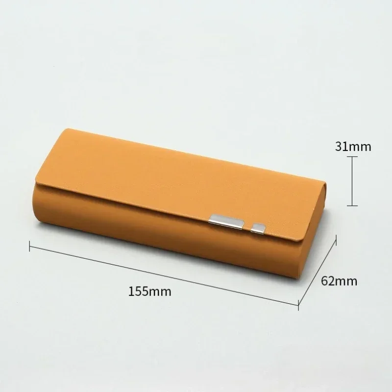 PU Hard Glasses Case Portable Shockproof Sunglasses Storage Snap Lock Slim Spectacle Holder Travel Eyewear Accessories Men Women