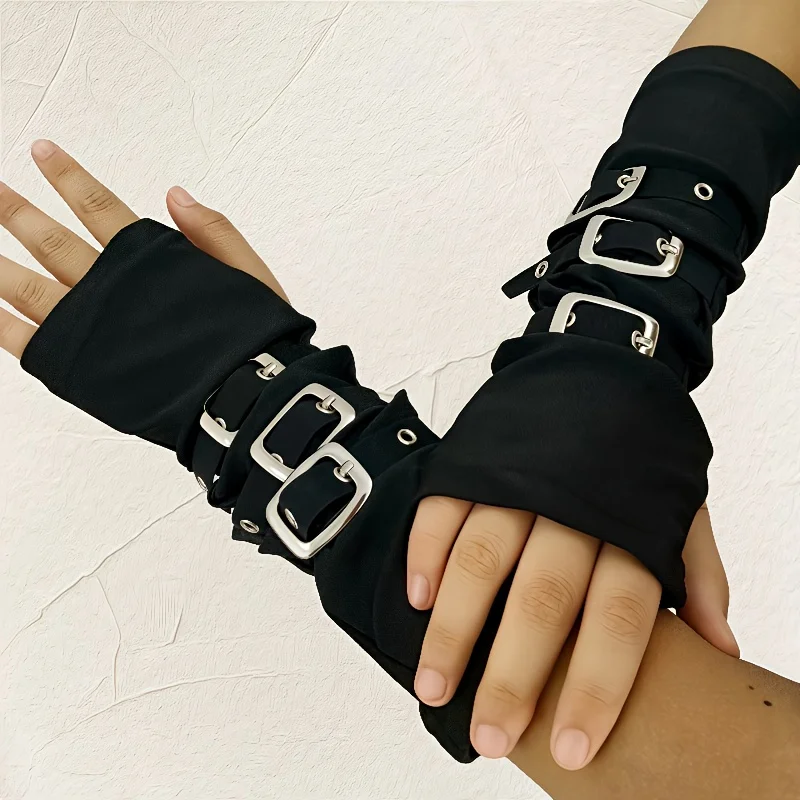 Punk Harajuku Style Sleeves, Post Apocalyptic Dopamine Streetwear Performance, Dance Armrests