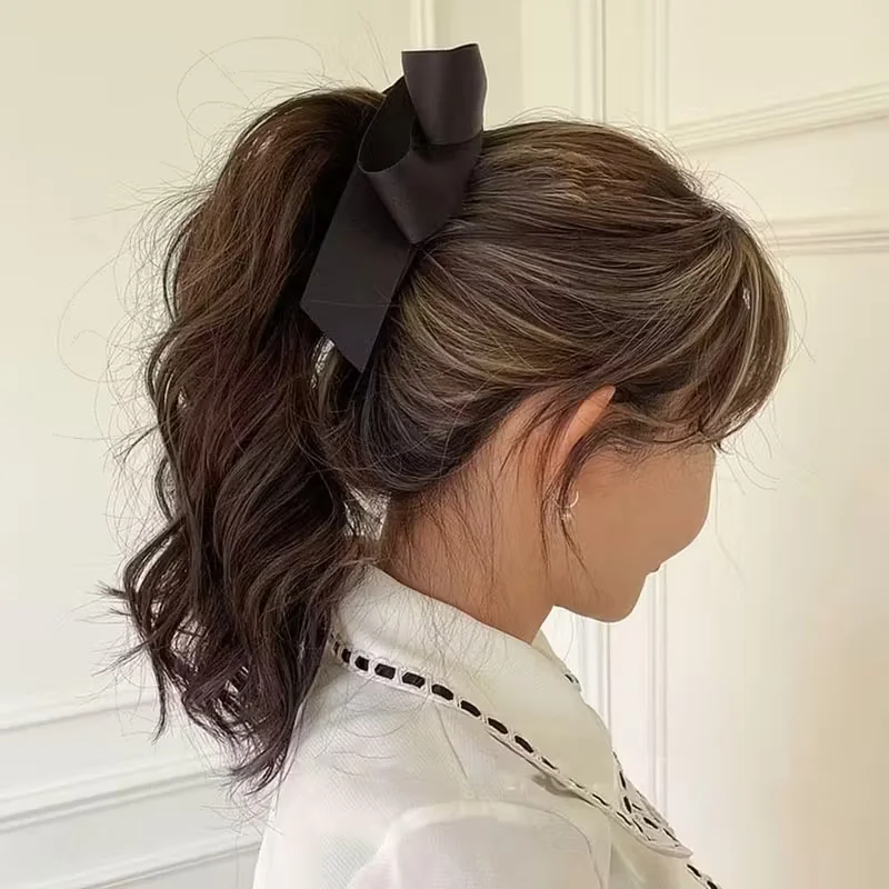 Bow Tassel Hair Clip, High-End Satin, Y2K Style, Hairstyle Decoration and Ponytail Accessory, Valentine's Day Gift