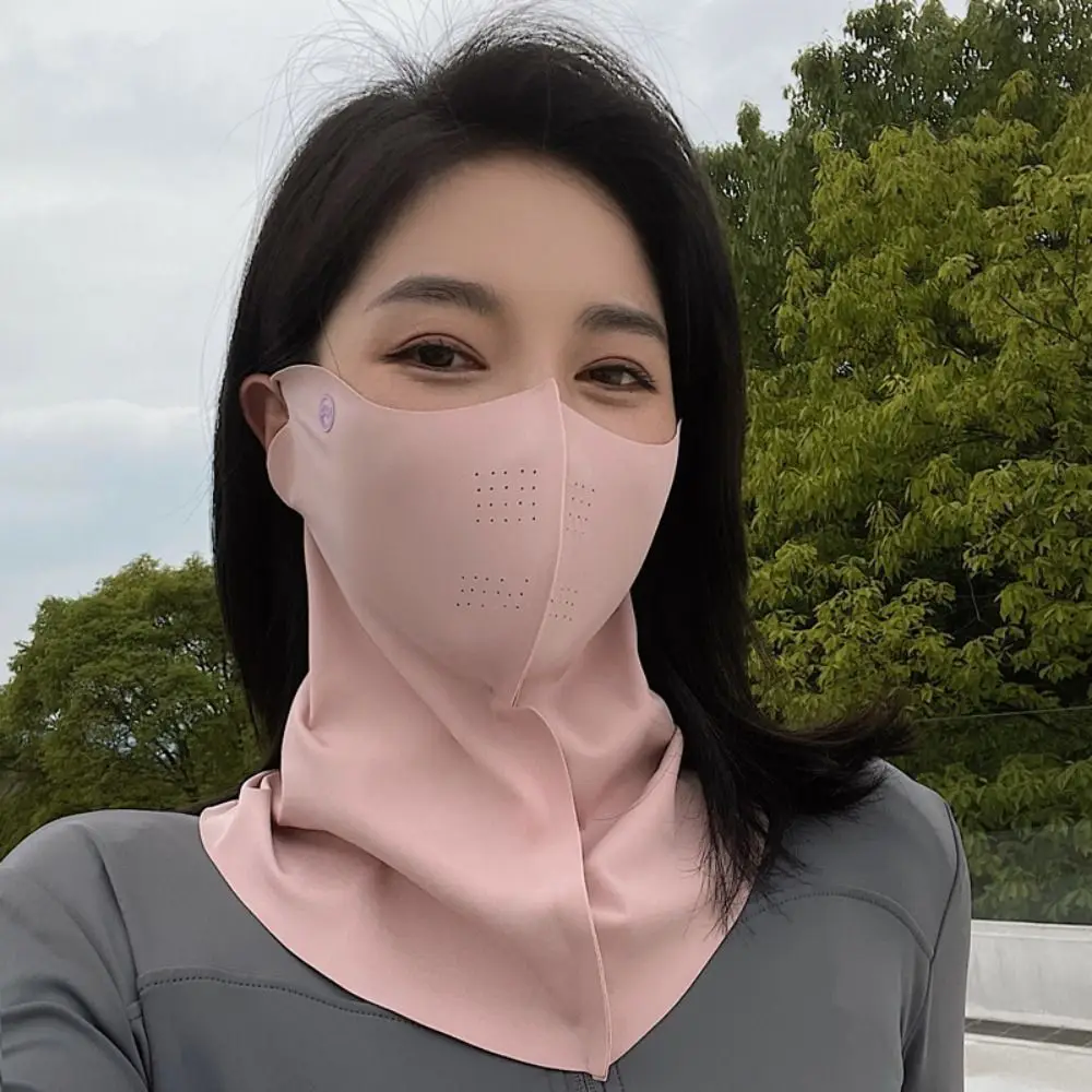 4PCS Sunscreen Veil UV Protection Women Summer Neck Face Mask Ice Silk Breathable Outdoor Sun Protect Masks Veils Face Cover Set