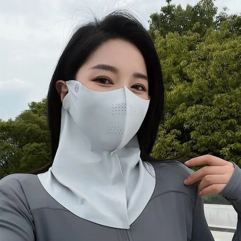 4PCS Sunscreen Veil UV Protection Women Summer Neck Face Mask Ice Silk Breathable Outdoor Sun Protect Masks Veils Face Cover Set