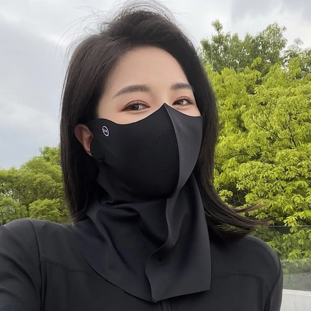4PCS Sunscreen Veil UV Protection Women Summer Neck Face Mask Ice Silk Breathable Outdoor Sun Protect Masks Veils Face Cover Set