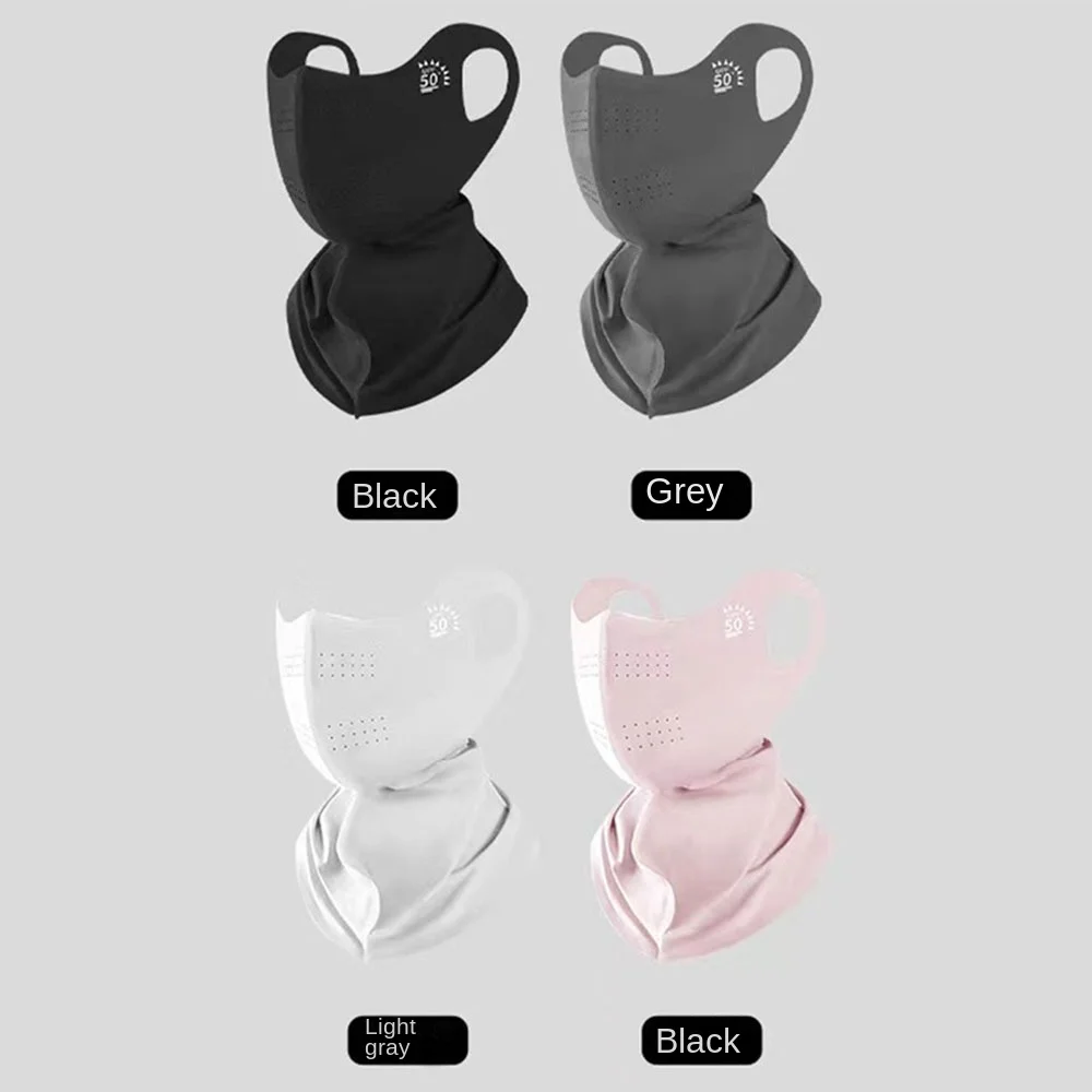 4PCS Sunscreen Veil UV Protection Women Summer Neck Face Mask Ice Silk Breathable Outdoor Sun Protect Masks Veils Face Cover Set