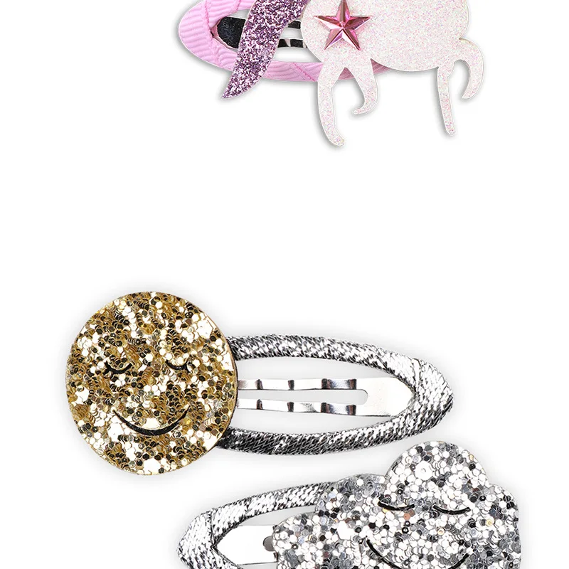 Cartoon Animal Fruit BB Hair Clips for Girls Cute Sequin Droplet Design Snap Barrettes Toddler Daily Headwear Accessory