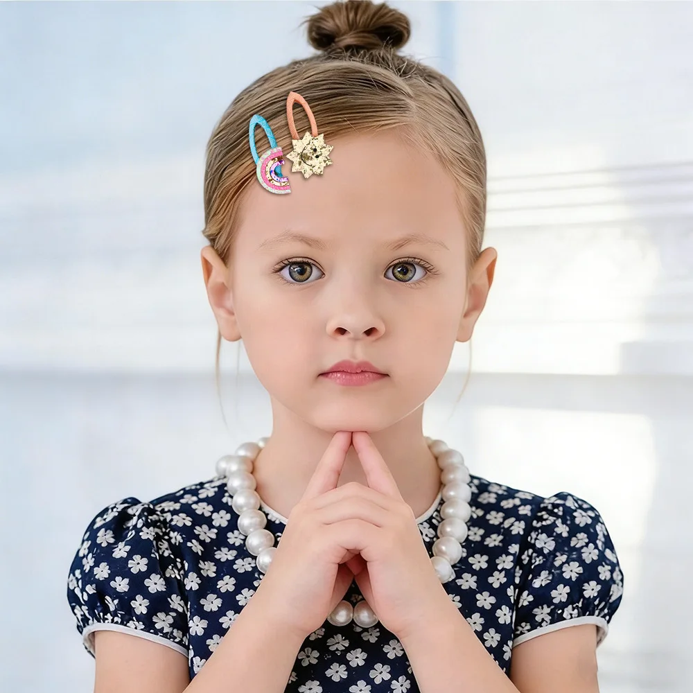 Cartoon Animal Fruit BB Hair Clips for Girls Cute Sequin Droplet Design Snap Barrettes Toddler Daily Headwear Accessory