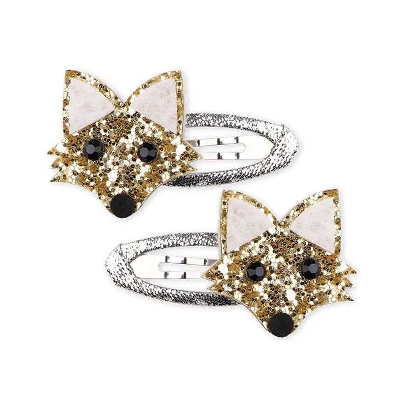 Cartoon Animal Fruit BB Hair Clips for Girls Cute Sequin Droplet Design Snap Barrettes Toddler Daily Headwear Accessory
