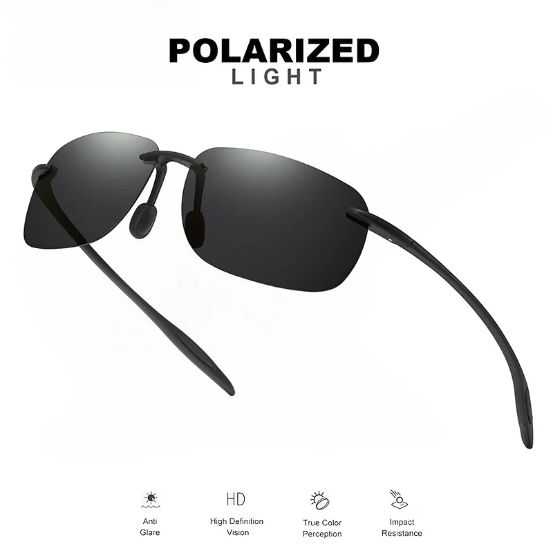 Ultra Light 11g TR90 Frameless Polarized Aviator Sunglasses - Flexible & Comfort Fit Unisex for Driving, Fishing, Outdoor