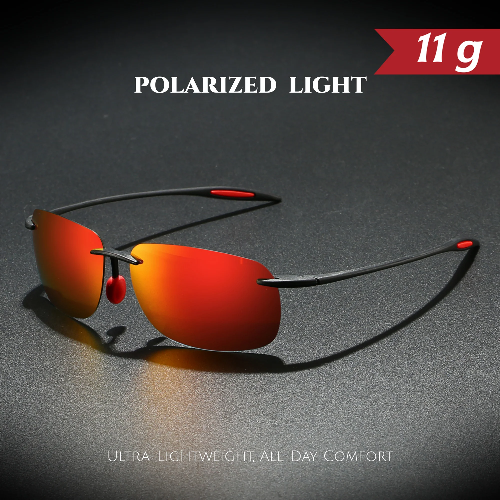 Ultra Light 11g TR90 Frameless Polarized Aviator Sunglasses - Flexible & Comfort Fit Unisex for Driving, Fishing, Outdoor