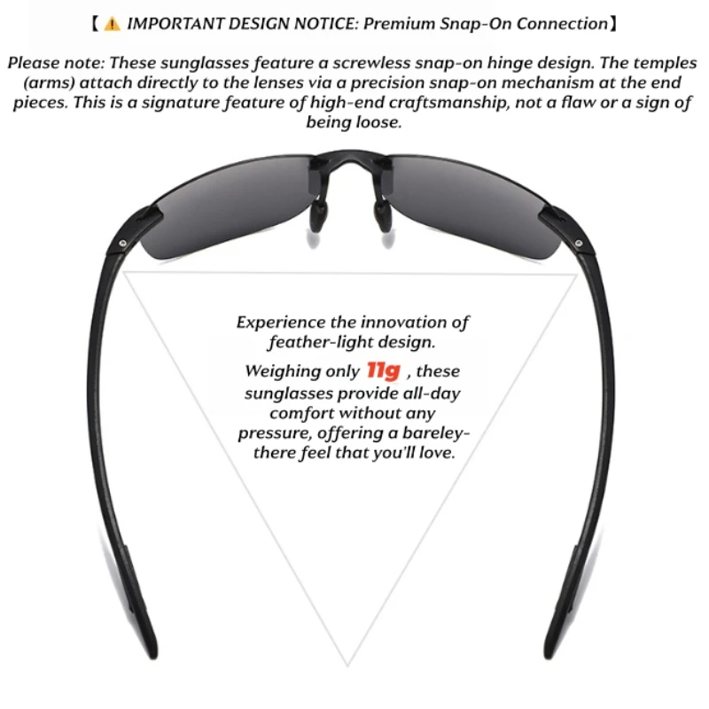 Ultra Light 11g TR90 Frameless Polarized Aviator Sunglasses - Flexible & Comfort Fit Unisex for Driving, Fishing, Outdoor