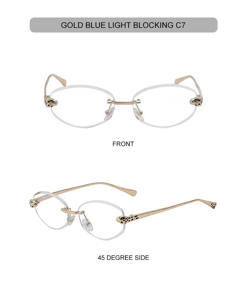 Vintage Hexagon Rimless Sunglasses Women 2026 Luxury Brand Trendy Gold Leopard Head Y2K Punk Sun Glasses Travelling Eyewear