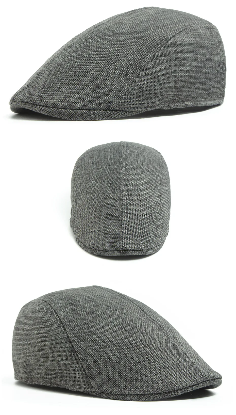 Linen Flat Cap Breathable Ivy Hat Summer Elderly Men Newsboy Cap Unisex Cabbie Hat Vintage British Driving Gatsby Cap Adjustable