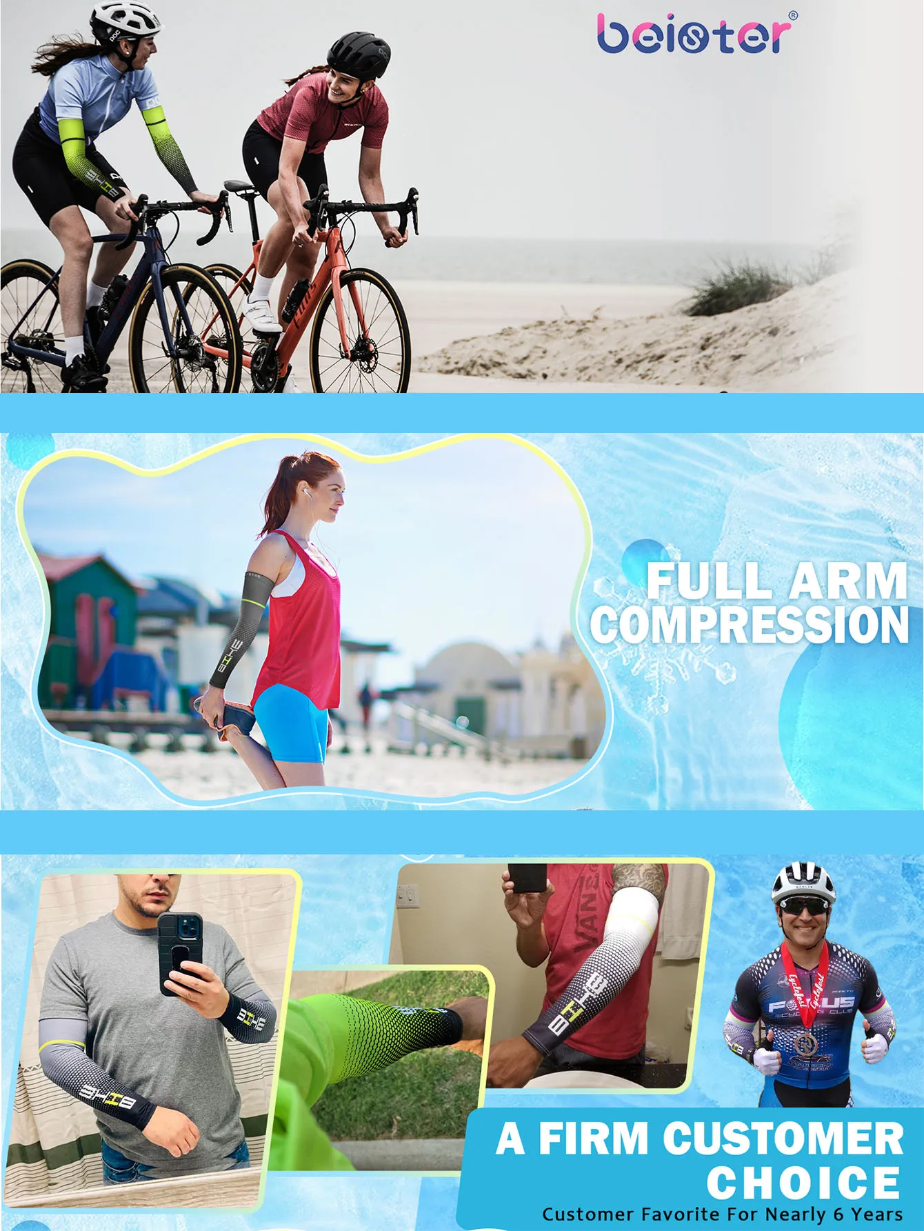 1/3Pairs Unisex Cycling Running Sports Sleeve Arm Cooling Sleeves UV Sun Protection Cuff Cover Protective Elastic Arm Sleeves